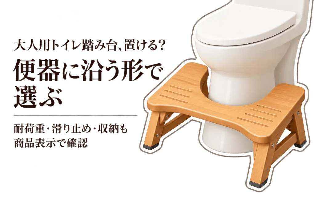 大人用トイレ踏み台をレビュー数順に比較｜便器に沿う形・耐荷重・滑り止め・収納で選ぶ