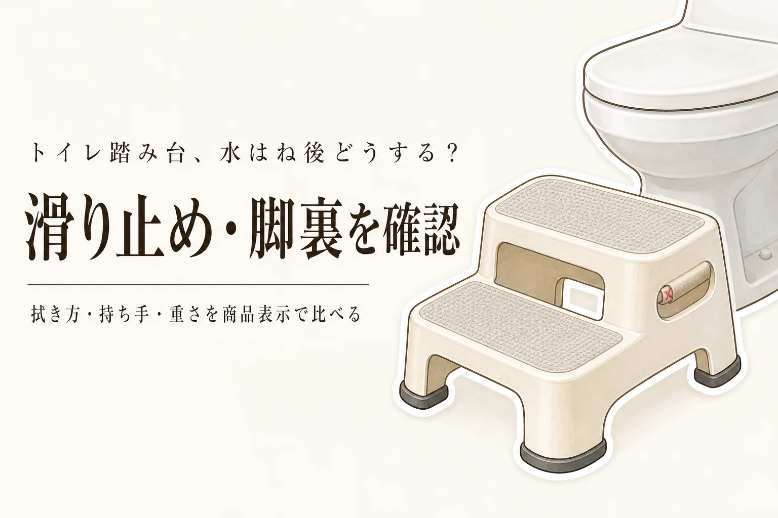 楽天でレビュー数が多い滑り止め付きトイレ踏み台を比較｜水はね後の拭きやすさ・脚裏・持ち手・重さ